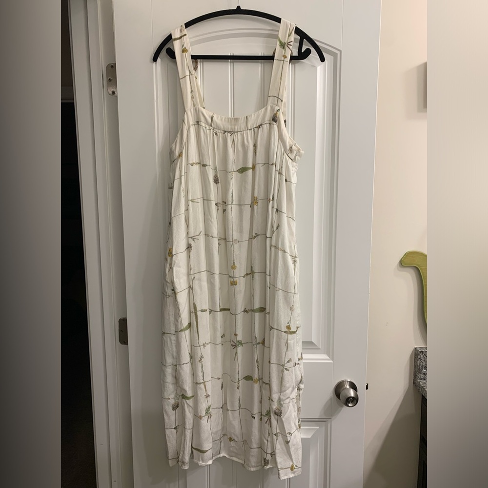 Anthropologie Sancia floral dandelion Cream Midi Dress - Picture 2 of 7